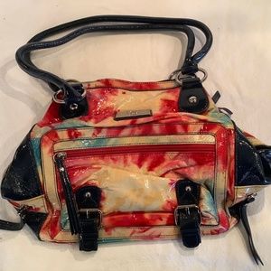 Sharif multi-colored patchwork shoulder bag 14x7x10”